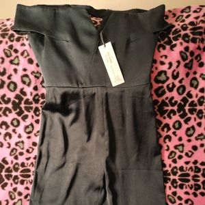 Galvan London V front off the shoulder jumpsuit. Midnight. Size 8